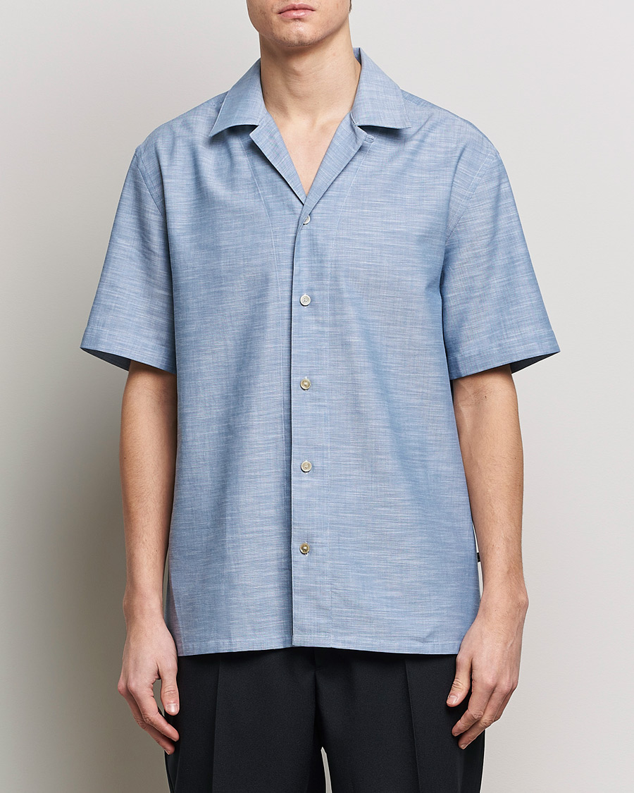 Herren | Luxury Brands | Brioni | Cotton Cuban Shirt Light Blue