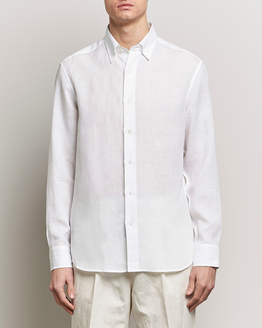 Herren | Brioni | Brioni | Linen Sport Shirt White