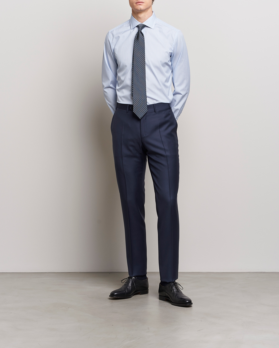 Herren | Hemden | Brioni | Slim Fit Dress Shirt Light Blue Stripe