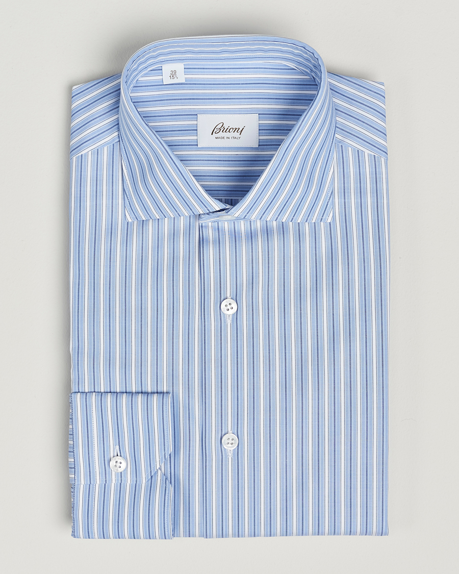 Men | | Brioni | Slim Fit Dress Shirt Blue Stripe