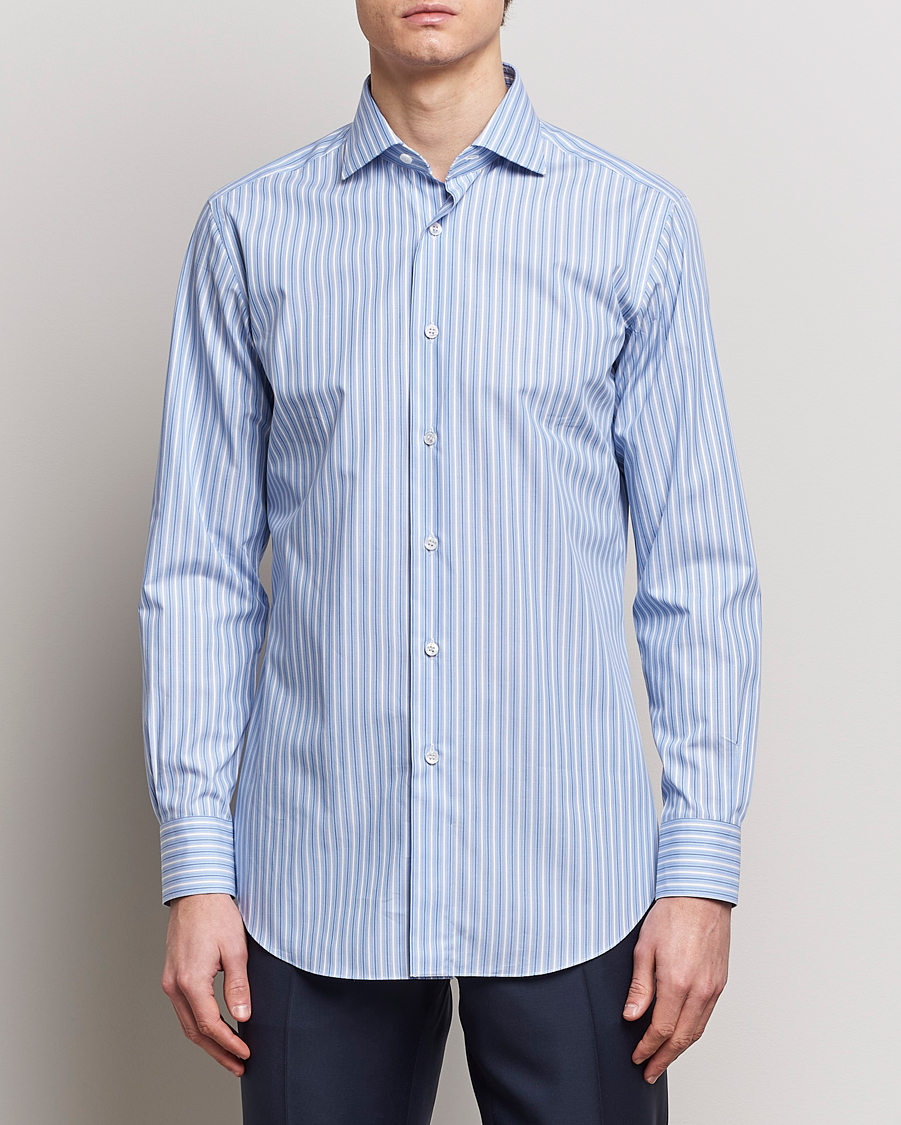 Herren | Hemden | Brioni | Slim Fit Dress Shirt Blue Stripe