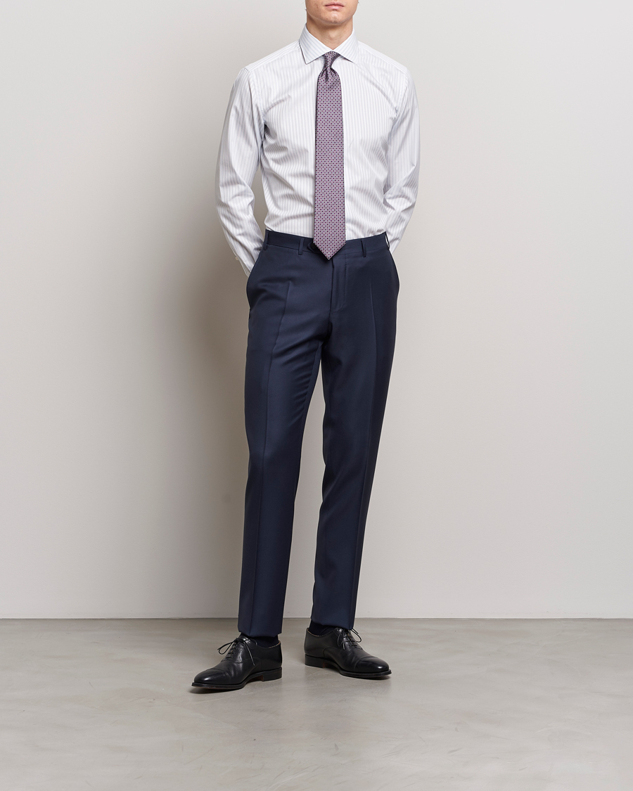 Herren | Hemden | Brioni | Slim Fit Dress Shirt Light Blue Stripe