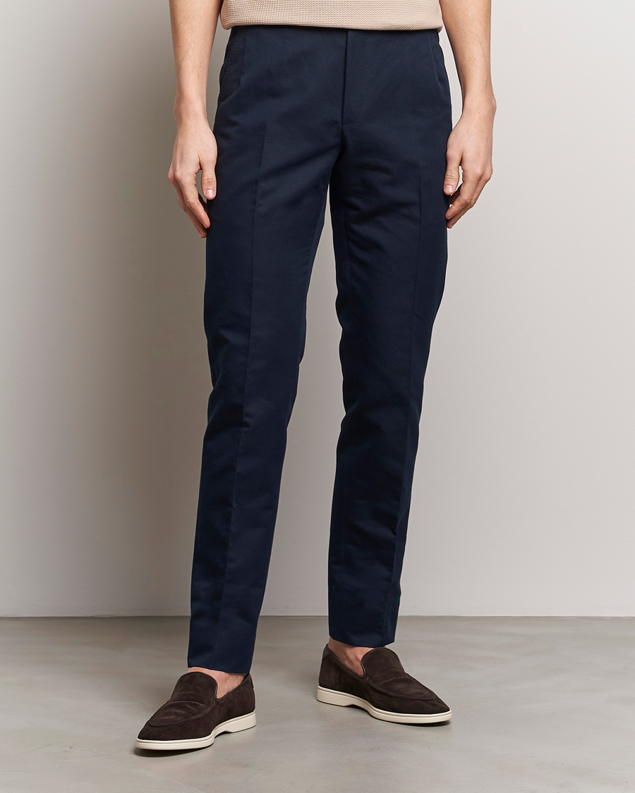 Herren | Brioni | Brioni | Cotton/Linen Sport Trousers Navy