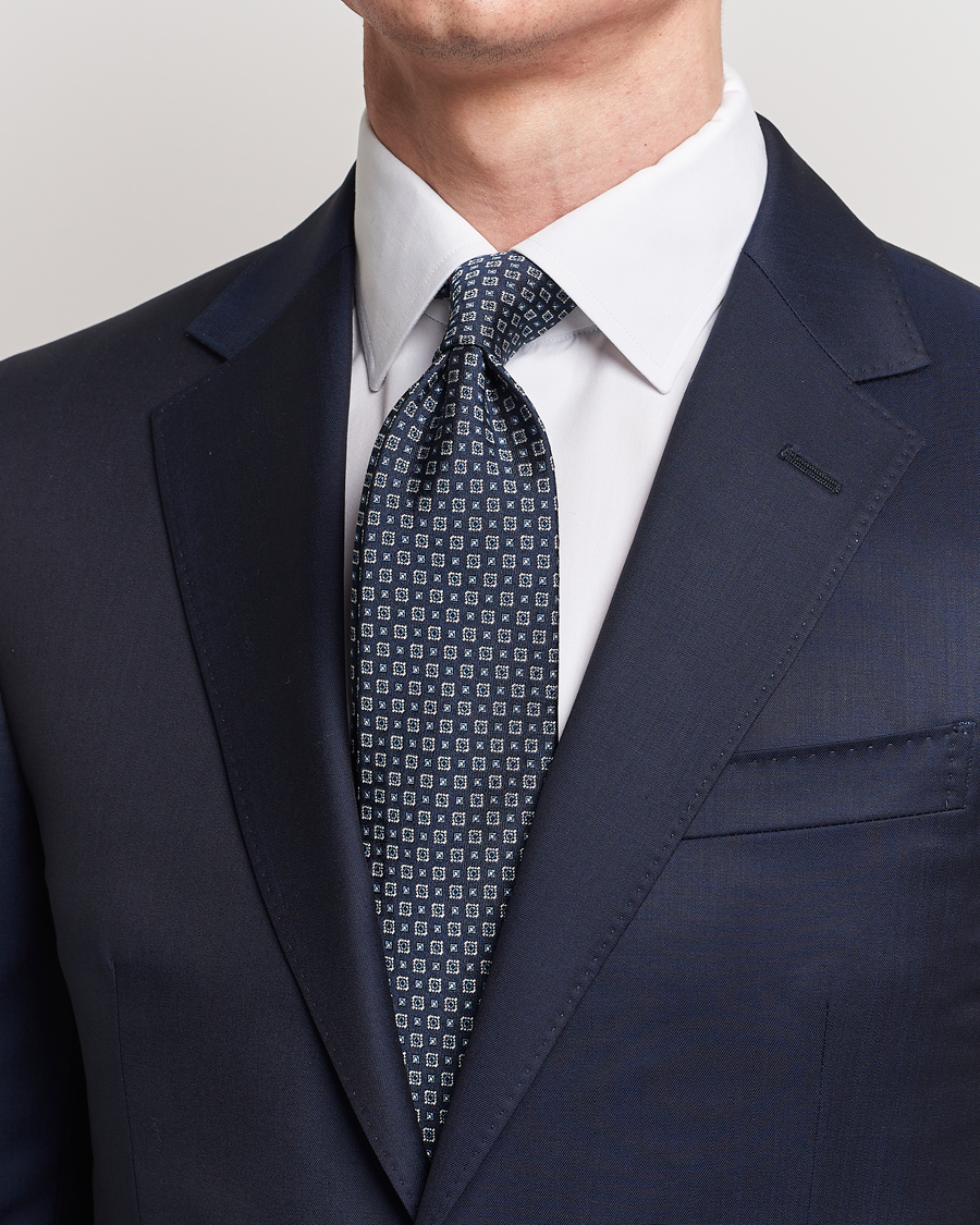 Herren | Brioni | Brioni | Medallion Silk Tie Navy 