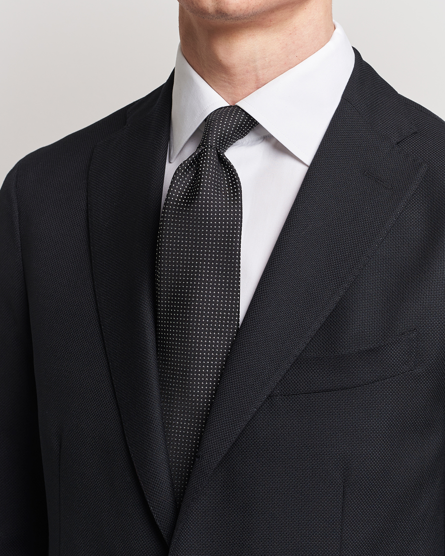 Herren |  | Brioni | Dotted Silk Tie Black