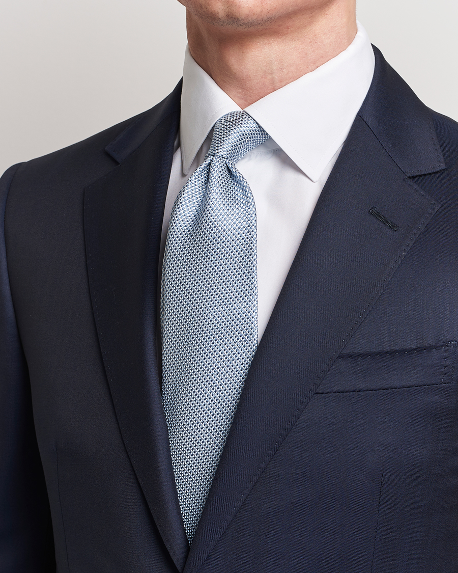 Herren |  | Brioni | Structured Silk Tie Light Blue