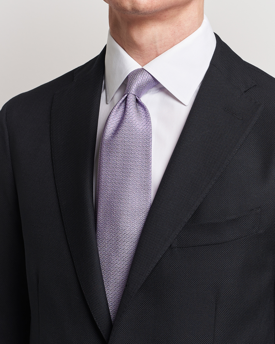 Herren | Business Casual | Brioni | Structured Silk Tie Lavender