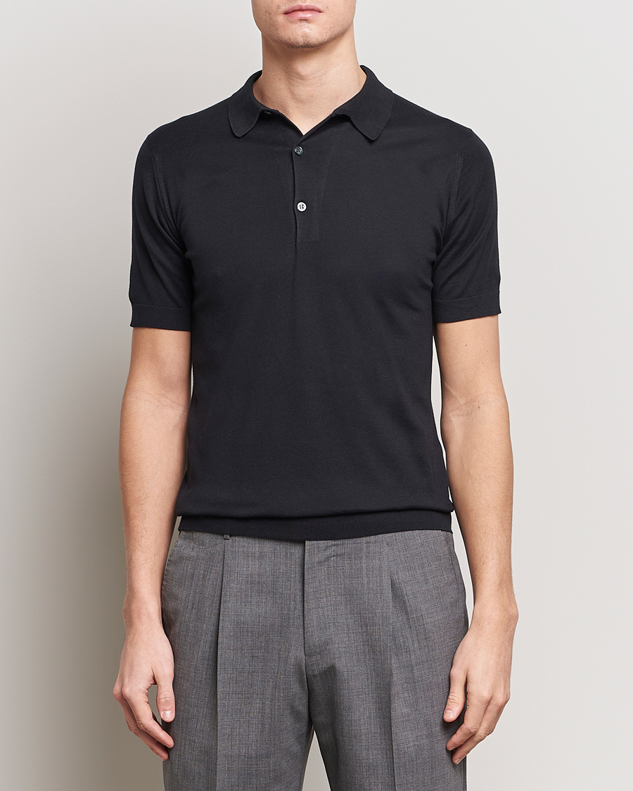 Herren | Kleidung | John Smedley | Adrian Slim Fit Sea Island Polo Black