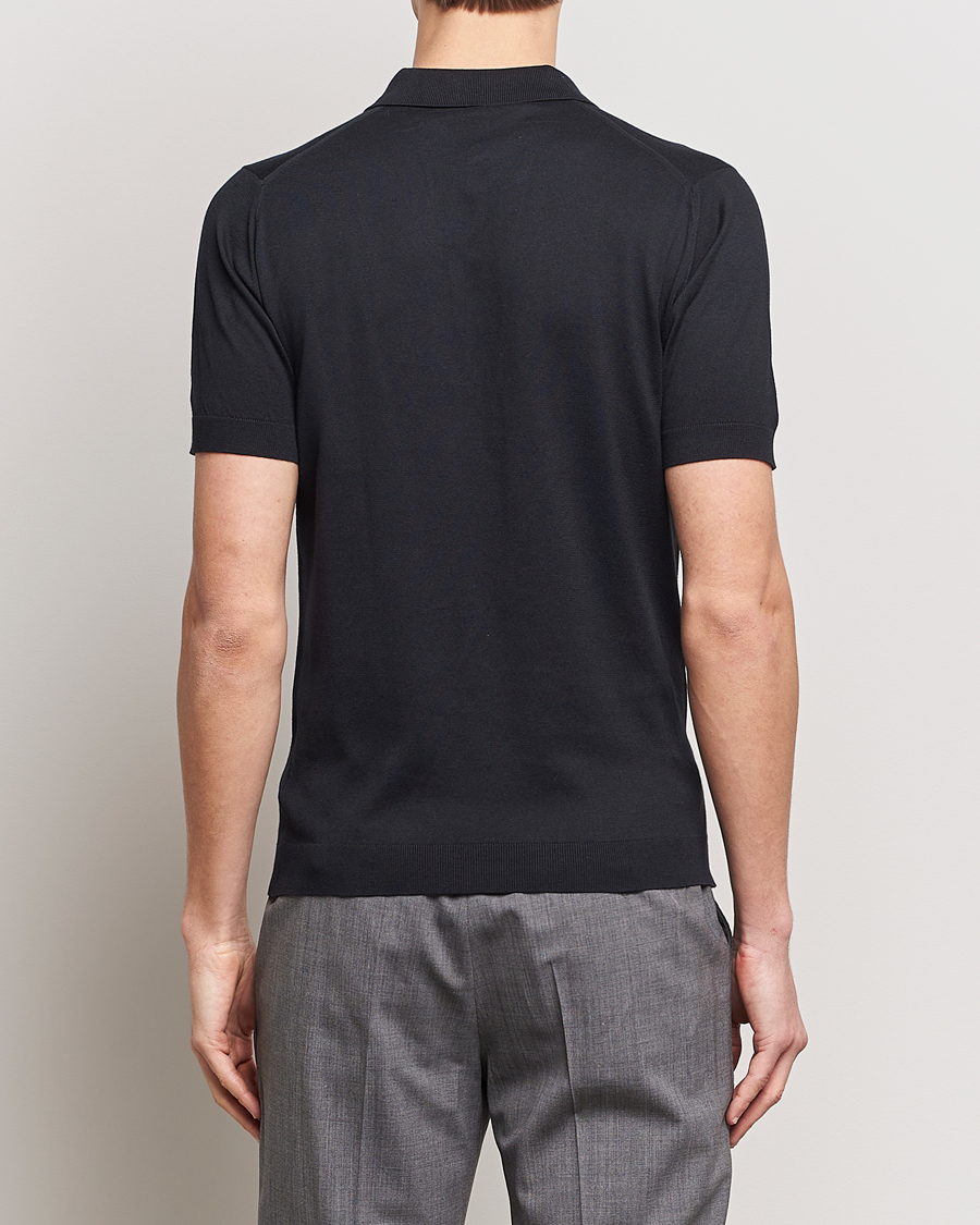Herren | Poloshirts | John Smedley | Adrian Slim Fit Sea Island Polo Black