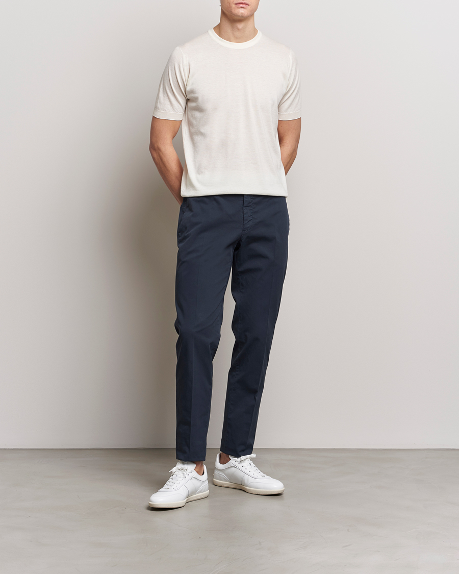 Herren | T-Shirts | John Smedley | Hilcote Wool/Sea Island Cotton T-Shirt Chalk White