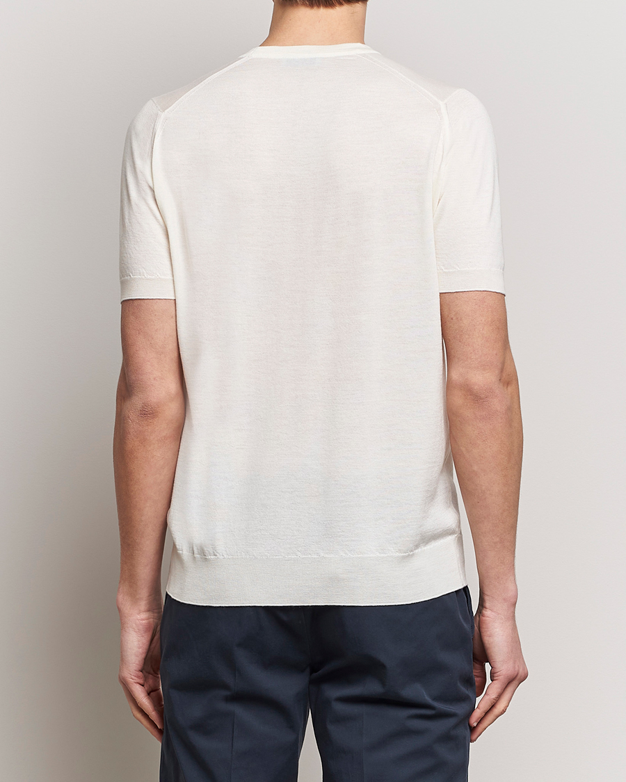 Herren | T-Shirts | John Smedley | Hilcote Wool/Sea Island Cotton T-Shirt Chalk White