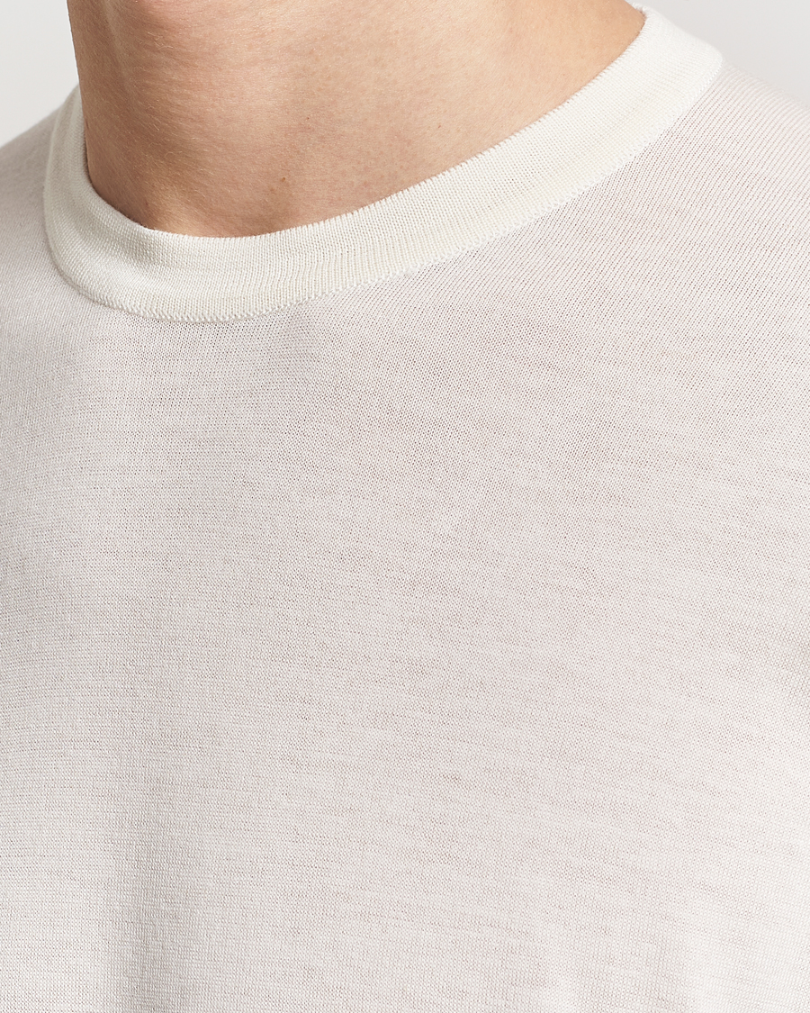 Herren | T-Shirts | John Smedley | Hilcote Wool/Sea Island Cotton T-Shirt Chalk White
