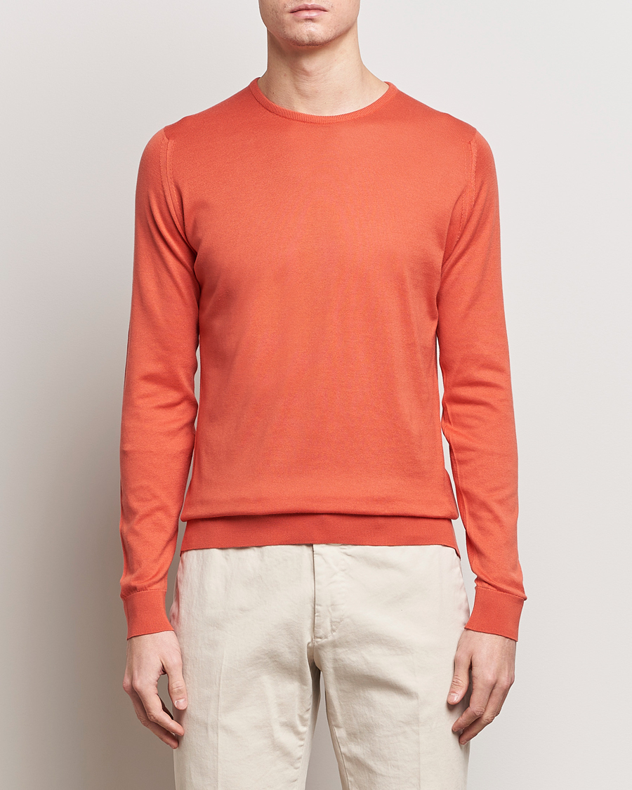 Herren | Pullover | John Smedley | Hatfield Sea Island Crew Neck Sundown Orange