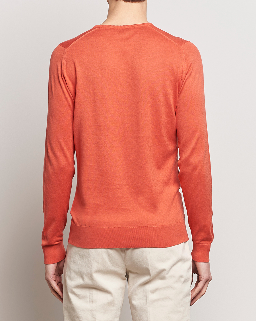 Herren | Pullover | John Smedley | Hatfield Sea Island Crew Neck Sundown Orange