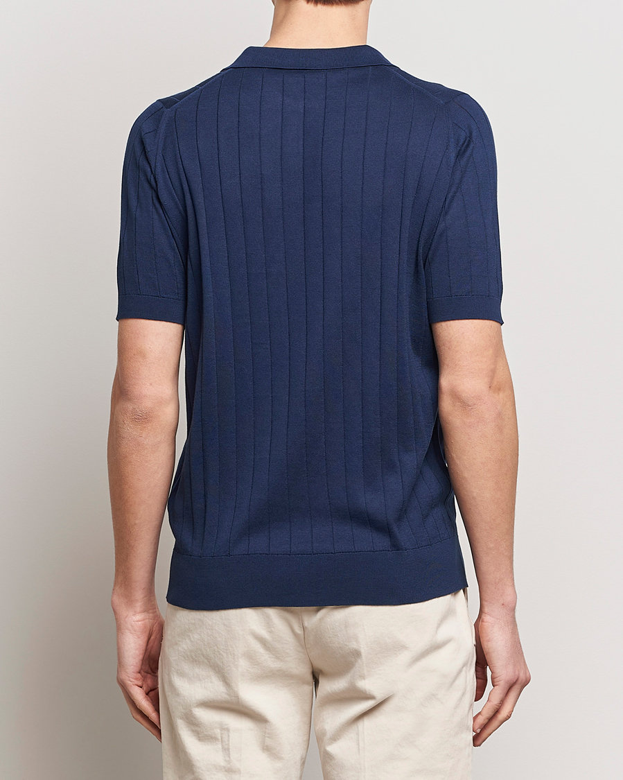 Herren | Poloshirts | John Smedley | Roper Open Collar Sea Island Polo French Navy