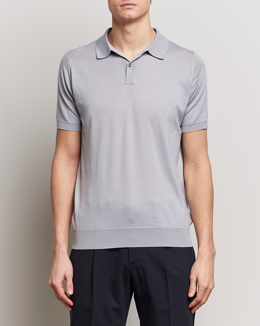 Herr |  | John Smedley | Leyburn Merino/Sea Island Cotton Polo Silver