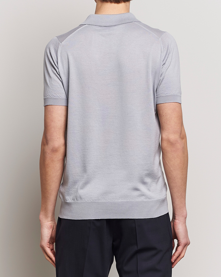 Herren | Poloshirts | John Smedley | Leyburn Merino/Sea Island Cotton Polo Silver