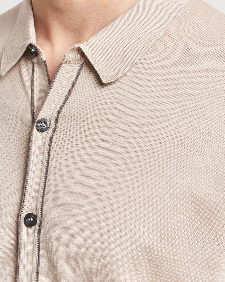 Herren | Pullover | John Smedley | Shadow Tipped Sea Island Cotton Cardigan Almond