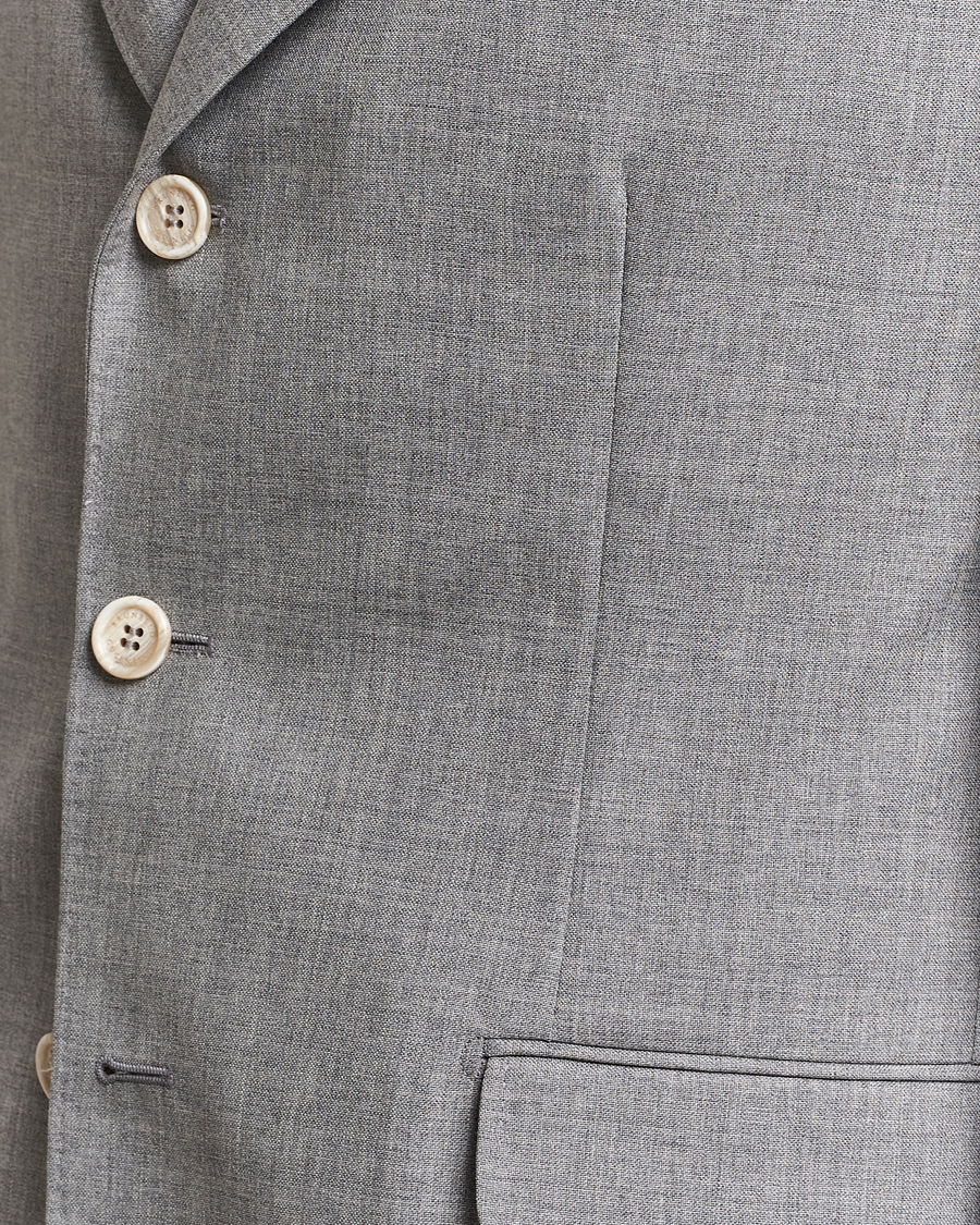 Herren | Sakkos | Brunello Cucinelli | Peak Lapel Wool Blazer Light Grey
