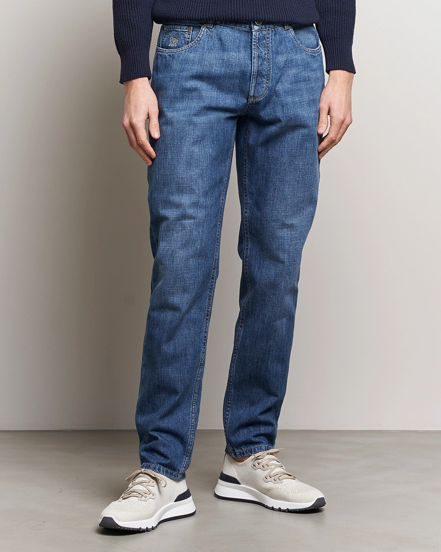 Herren | Jeans | Brunello Cucinelli | Traditional Fit Jeans Dark Blue Wash