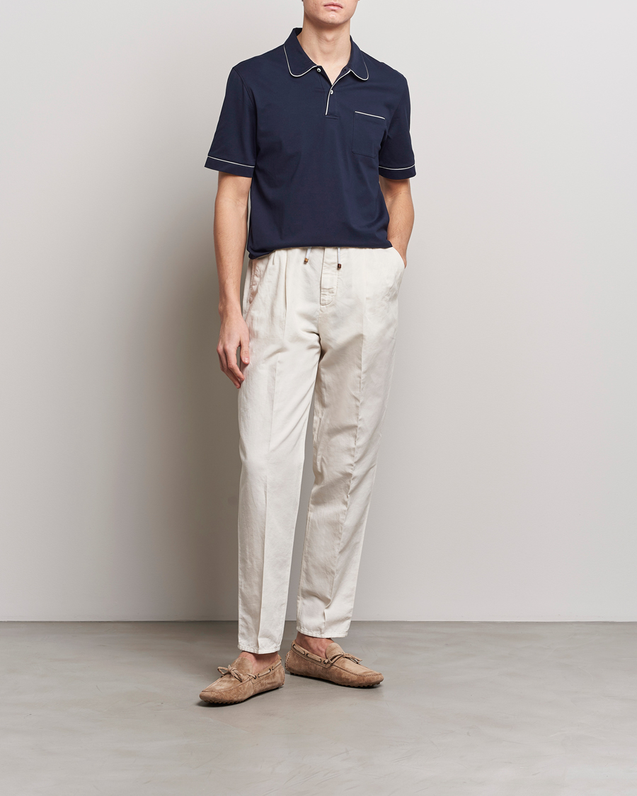 Herren | Poloshirts | Brunello Cucinelli | Short Sleeve Resort Polo Navy