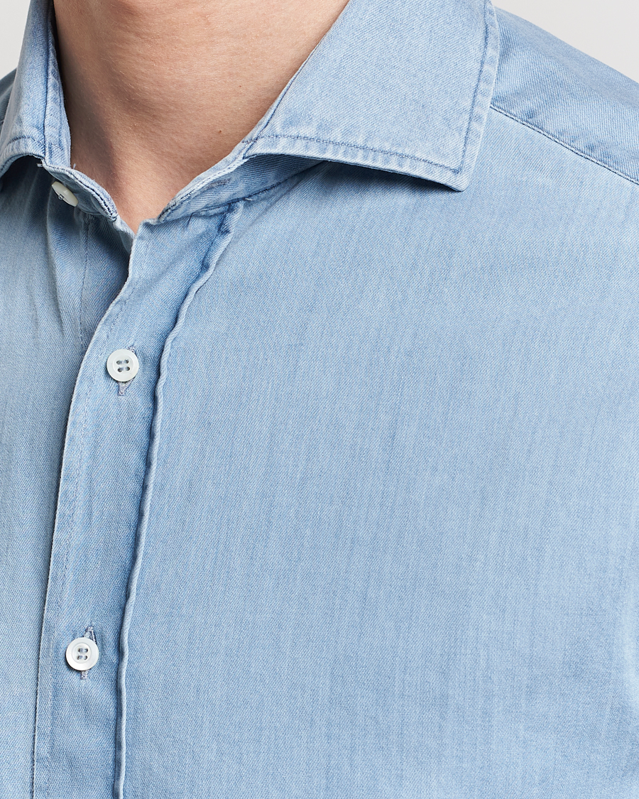 Herren | Hemden | Brunello Cucinelli | Slim Fit Denim Shirt Light Indigo