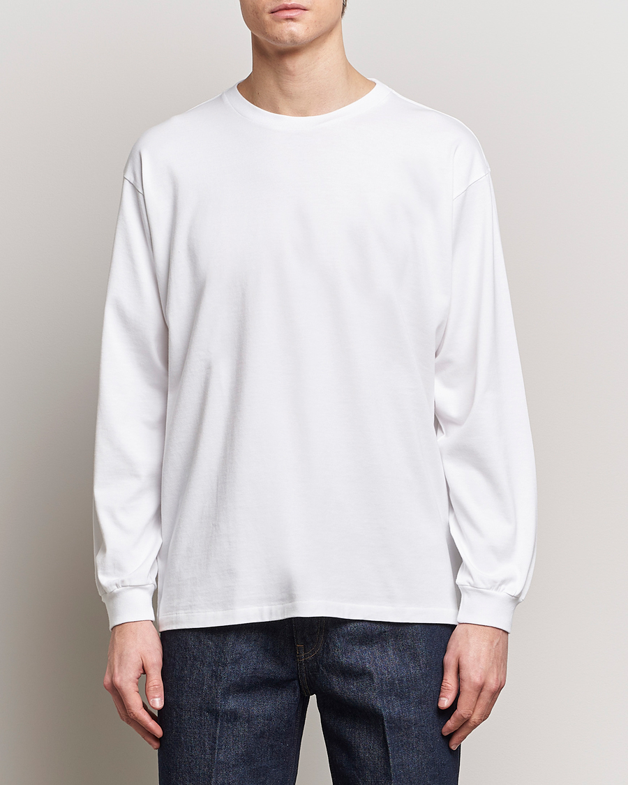 Herren | Treue-Rabatt für Stammkunden | Auralee | Luster Plating Long Sleeve T-Shirt White