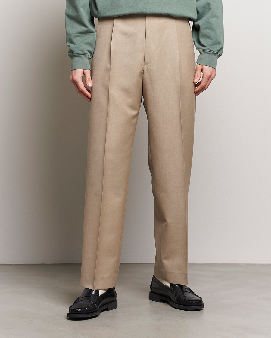 Men |  | Auralee | Tropical Wool/Mohair Slacks Beige