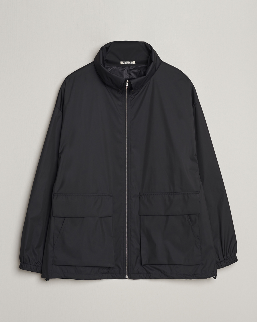 Auralee Polyester Satin Zip Jacket Black