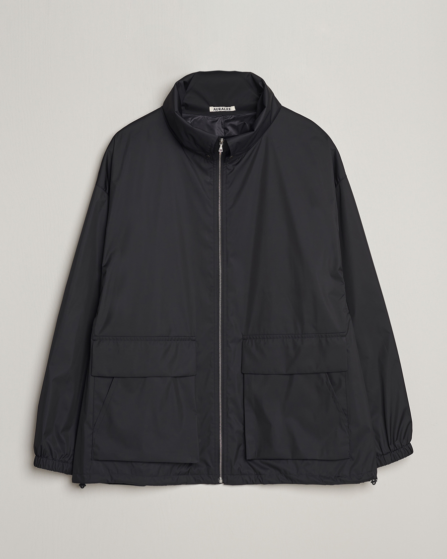 Herren |  | Auralee | Polyester Satin Zip Jacket Black