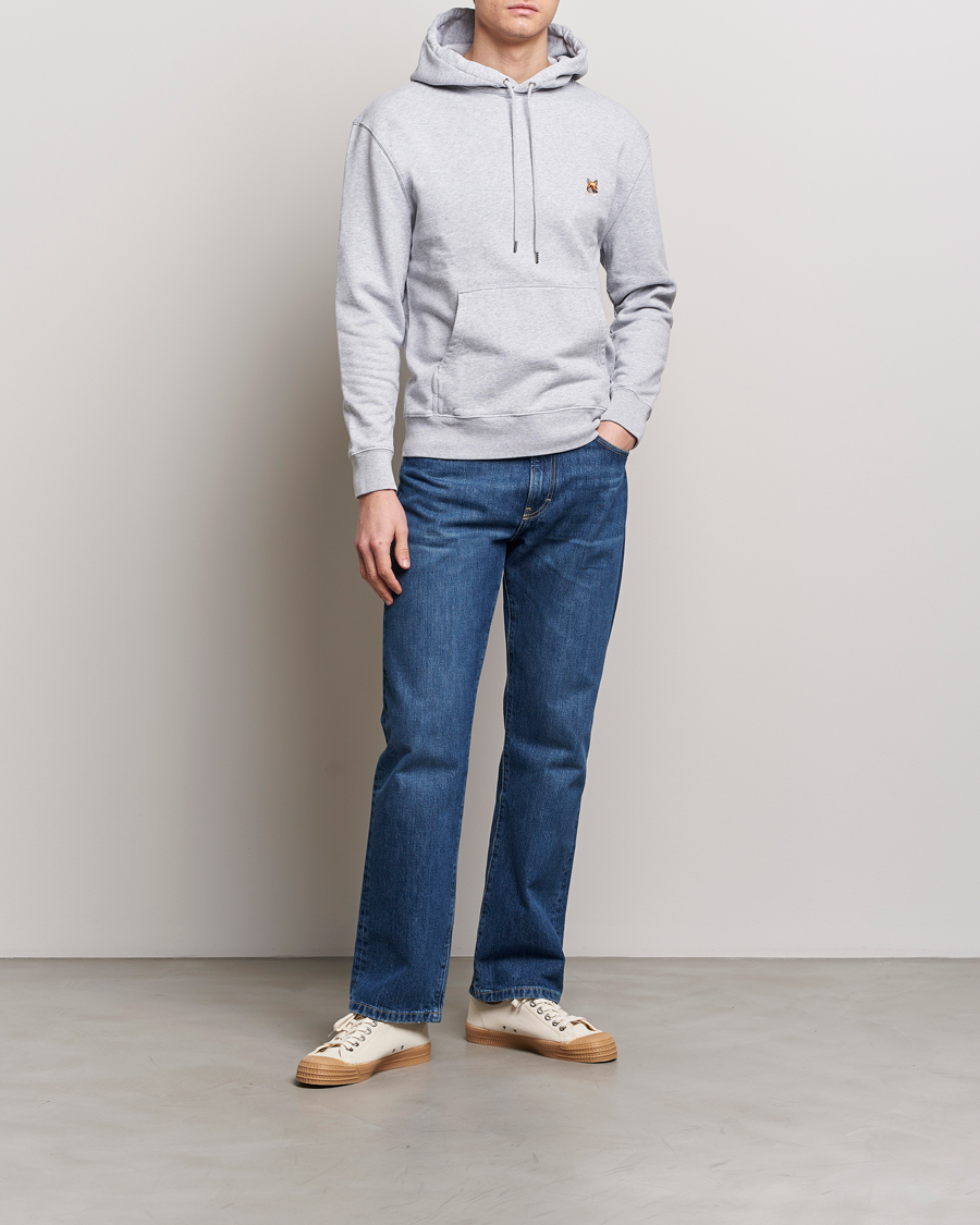 Herren | Pullover | Maison Kitsuné | Fox Head Hoodie Light Grey Melange