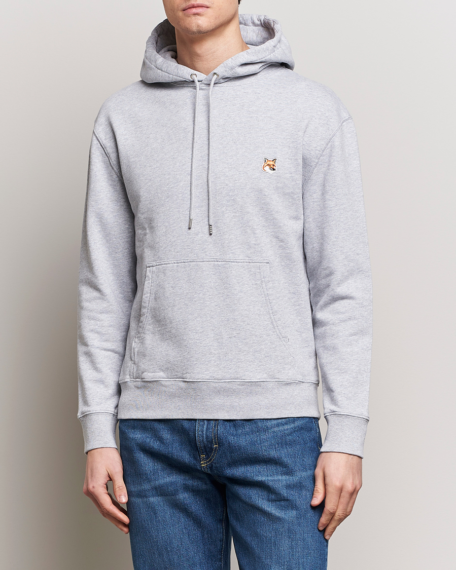 Herren | 20% sale | Maison Kitsuné | Fox Head Hoodie Light Grey Melange