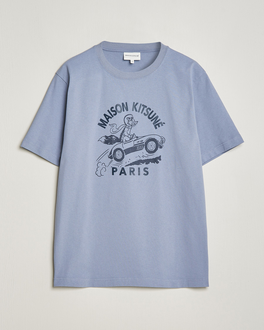 Herren | T-Shirts | Maison Kitsuné | Racing Fox T-Shirt Duster Blue