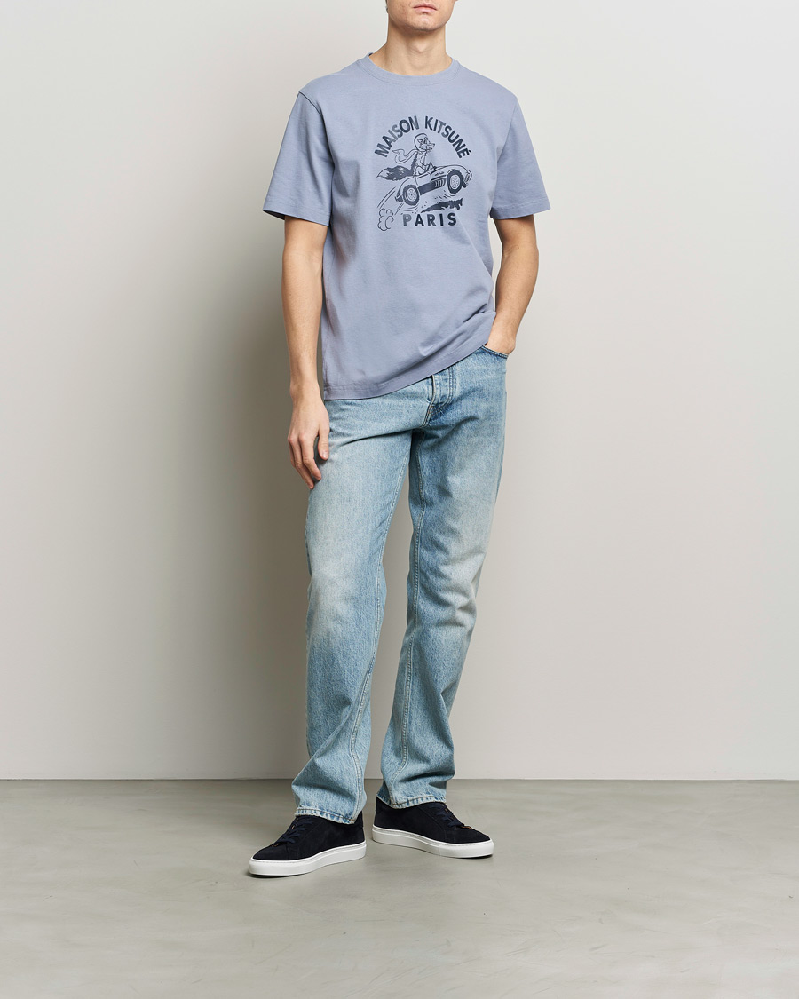 Herren | T-Shirts | Maison Kitsuné | Racing Fox T-Shirt Duster Blue