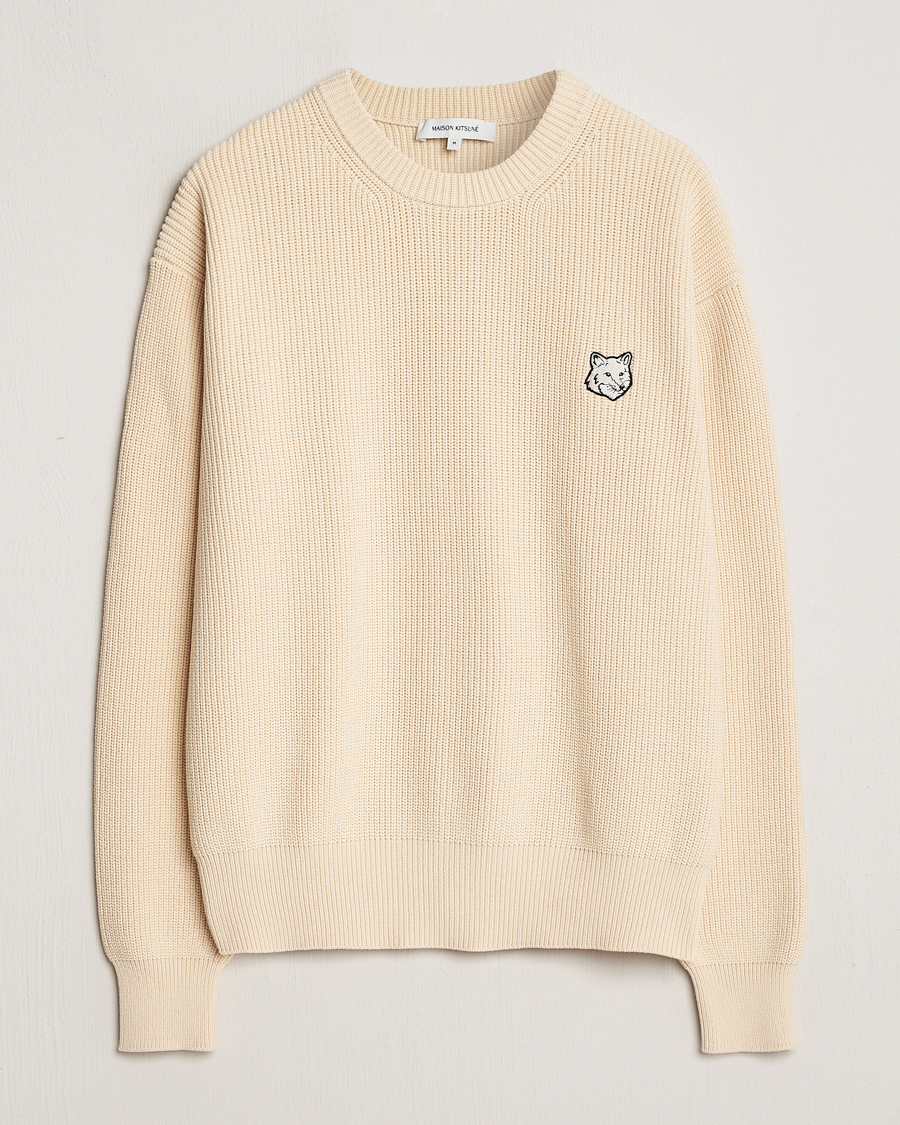 Herren | Pullover | Maison Kitsuné | Tonal Fox Ribbed Crew Neck Paper