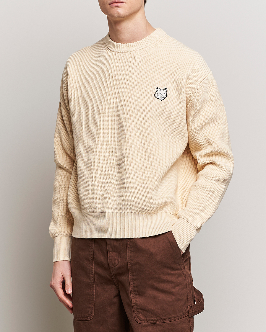 Herren | Contemporary Creators | Maison Kitsuné | Tonal Fox Ribbed Crew Neck Paper