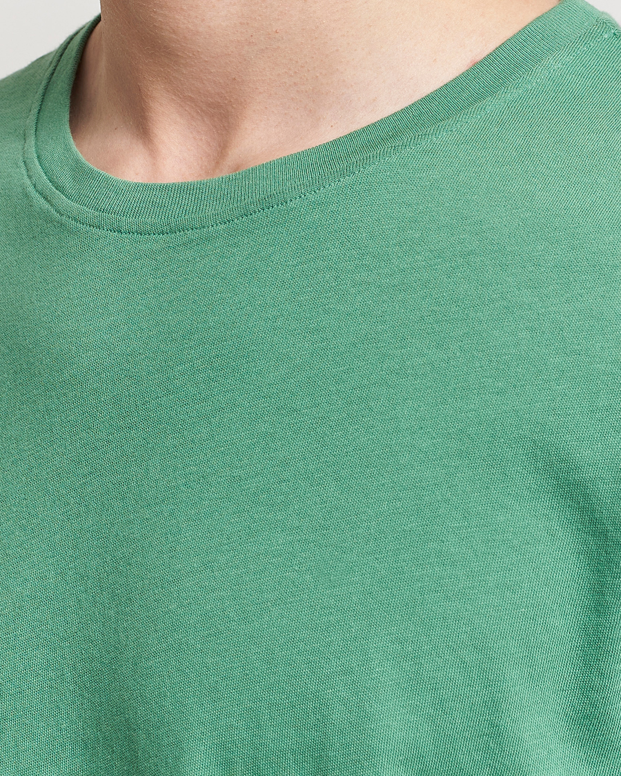 Herren | T-Shirts | Merz b. Schwanen | Organic Cotton Washed Crew Neck T-Shirt Grass Green