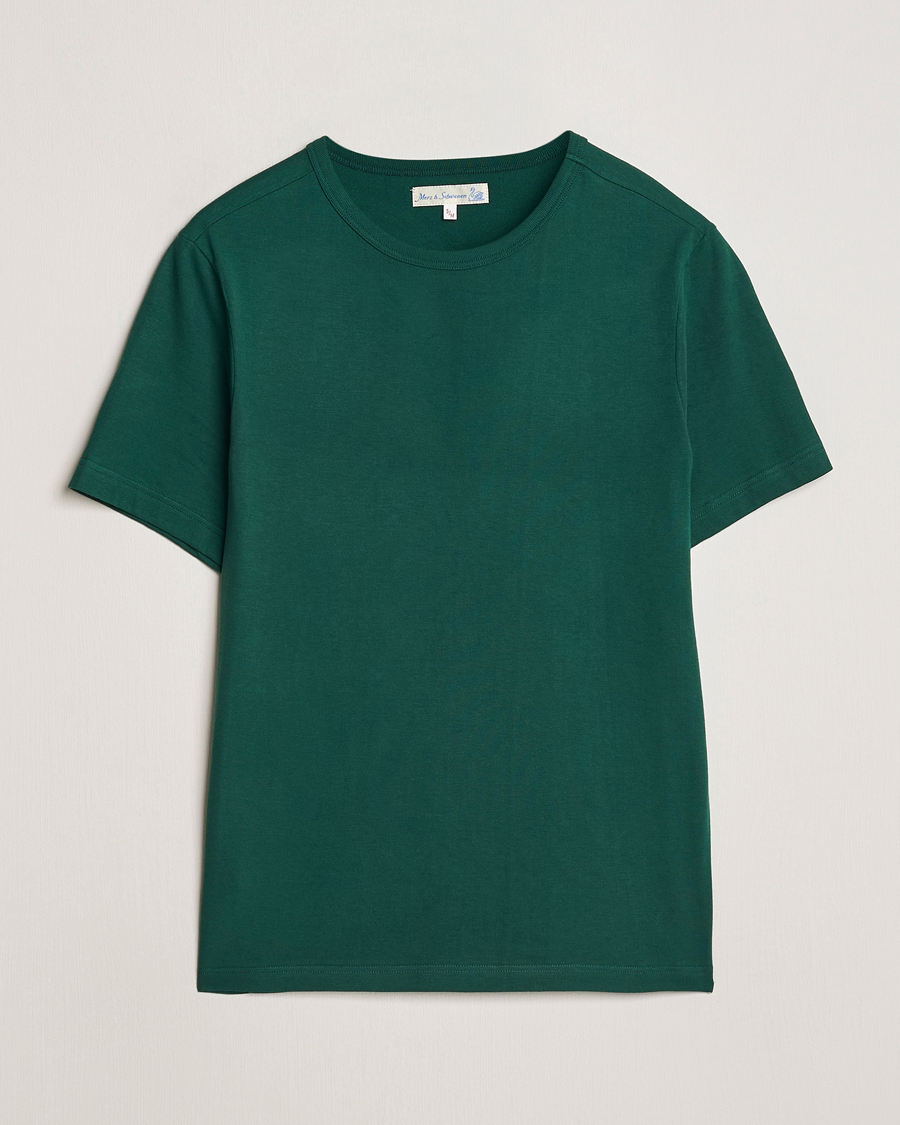 Herren | T-Shirts | Merz b. Schwanen | 1950s Classic Loopwheeled T-Shirt Classic Green