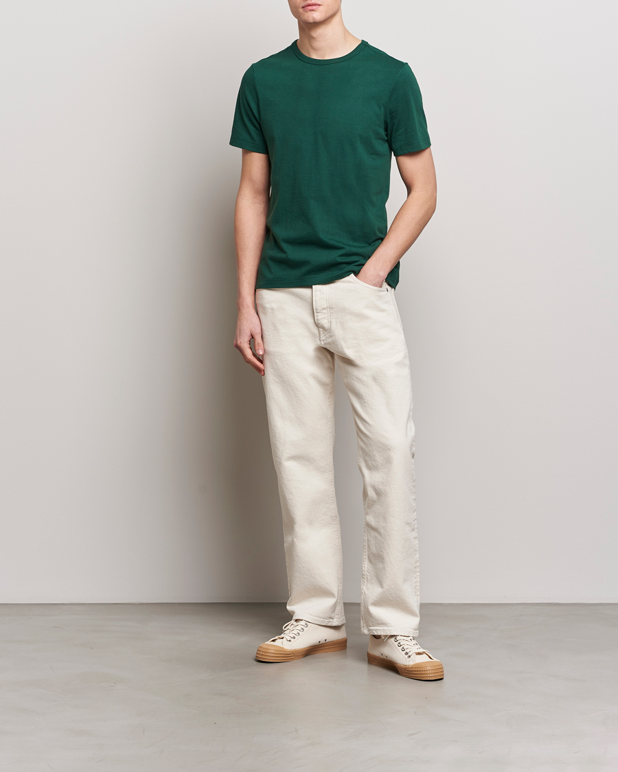 Herren | T-Shirts | Merz b. Schwanen | 1950s Classic Loopwheeled T-Shirt Classic Green