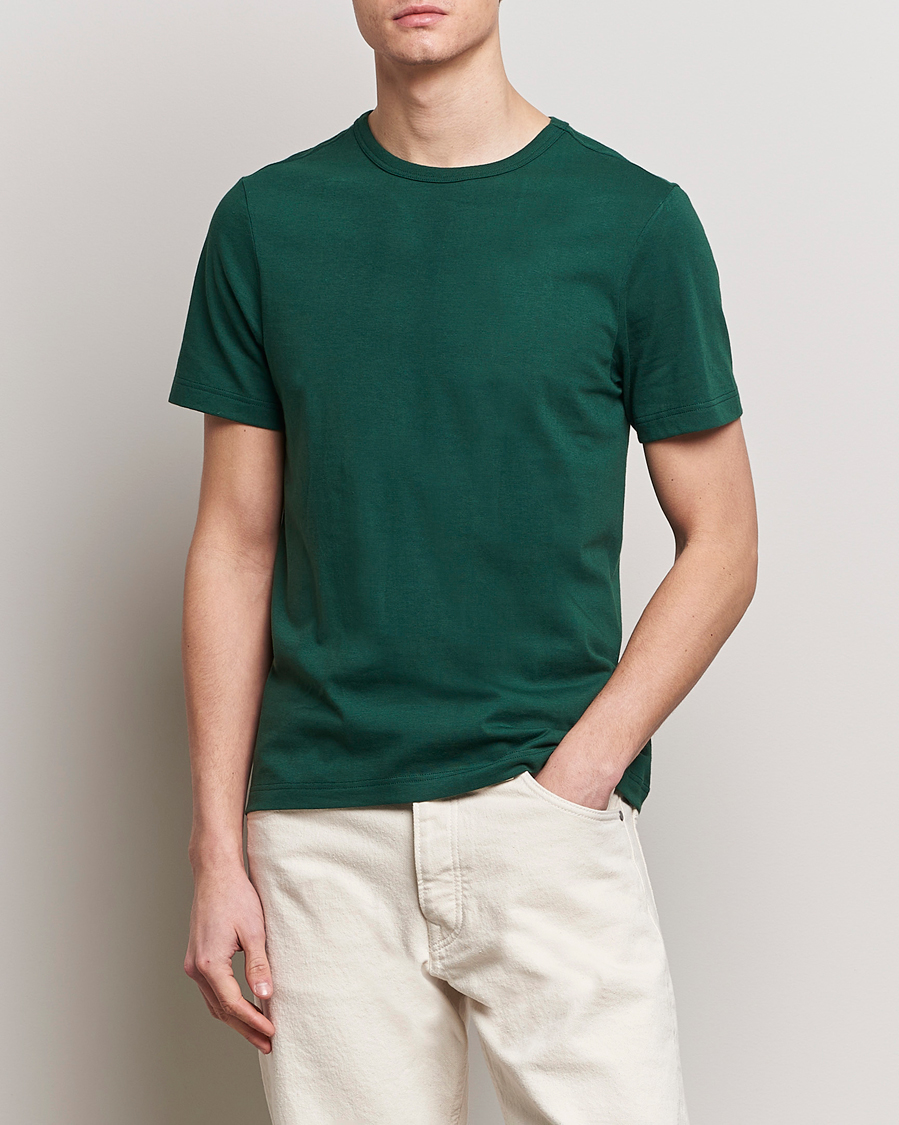 Herren | T-Shirts | Merz b. Schwanen | 1950s Classic Loopwheeled T-Shirt Classic Green