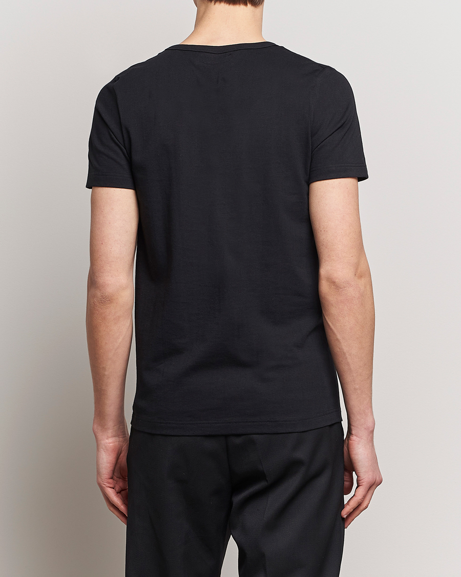 Herren | T-Shirts | Merz b. Schwanen | 1970s Classic Loopwheeled V-Neck T-Shirt Black