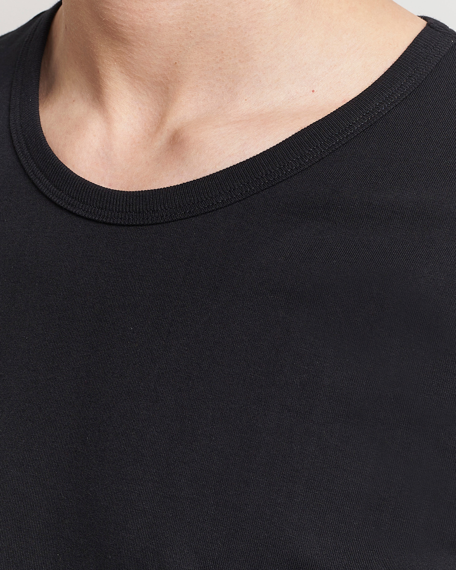 Herren | T-Shirts | Merz b. Schwanen | 1970s Classic Loopwheeled V-Neck T-Shirt Black