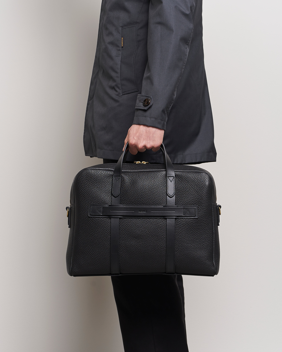 Herren | Dokumenttaschen | Mismo | Aspire Pebbled Leather Briefcase Black