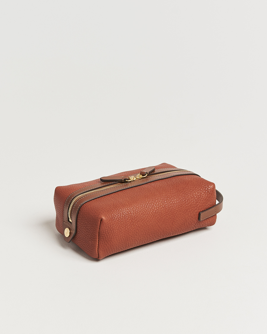 Herren | Taschen | Mismo | Groom Pebbled Leather Washbag Tabac/Cuoio