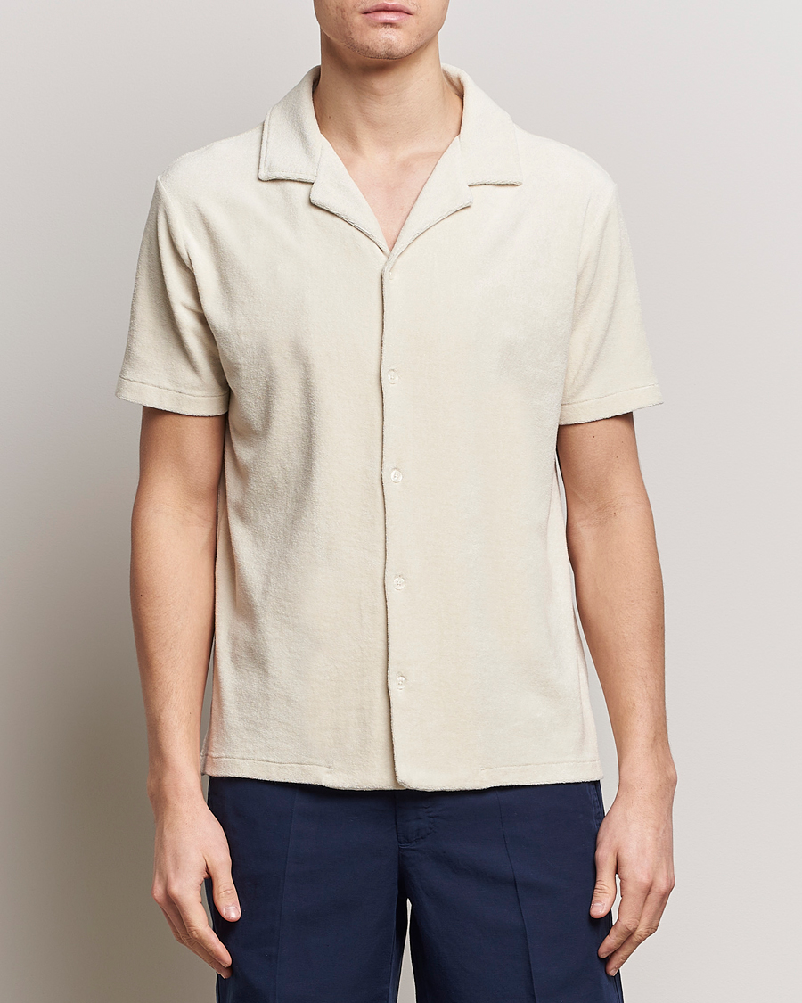 Men | Italian Department | Altea | Terry Bowling Shirt Light Beige