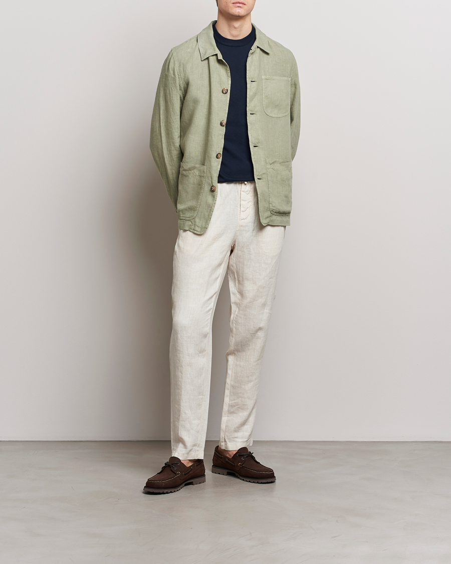 Altea Linen Shirt Jacket Olive