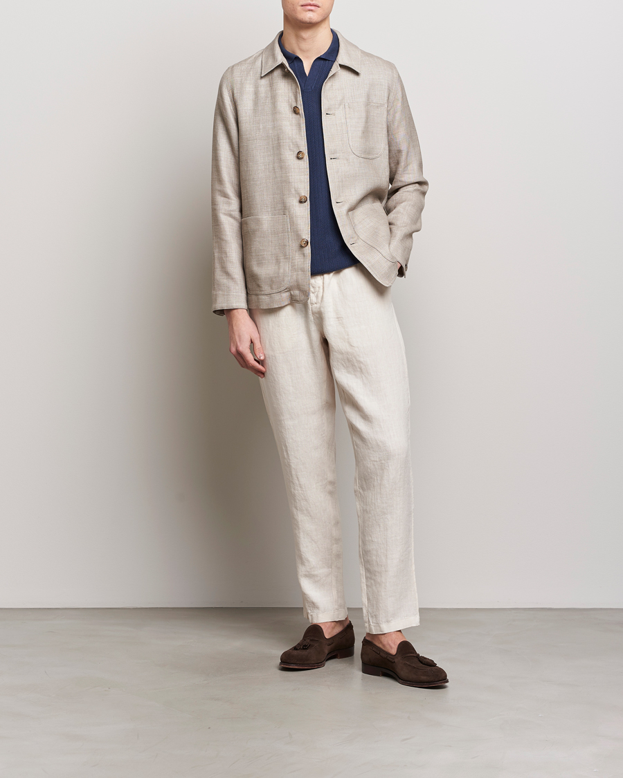 Herren | Hosen | Altea | Linen Drawstring Pants Beige