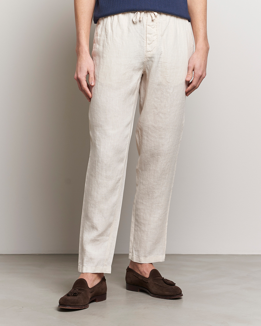 Herr |  | Altea | Linen Drawstring Pants Beige