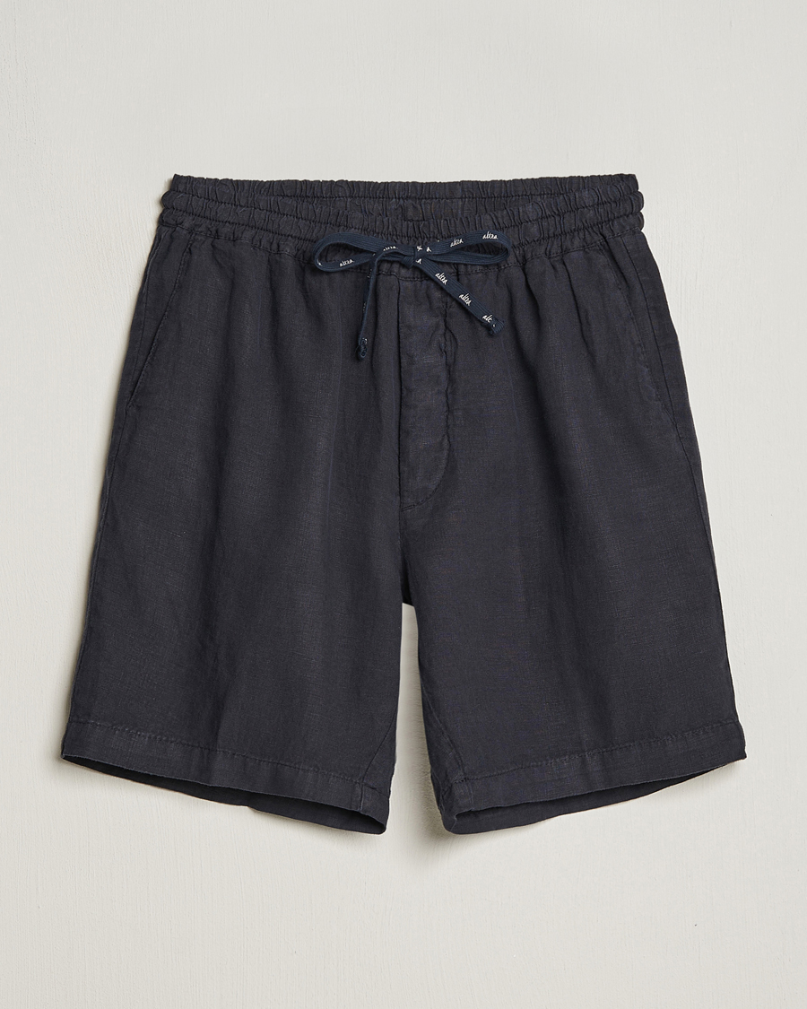 Herren |  | Altea | Linen Drawstring Shorts Navy