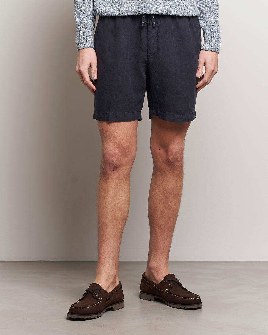 Herren | Altea | Altea | Linen Drawstring Shorts Navy